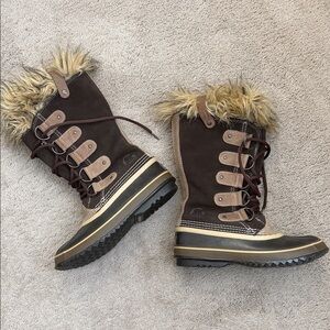 SOREL Woman’s Joan Of Artic Brown Suede Waterproof Winter Boots